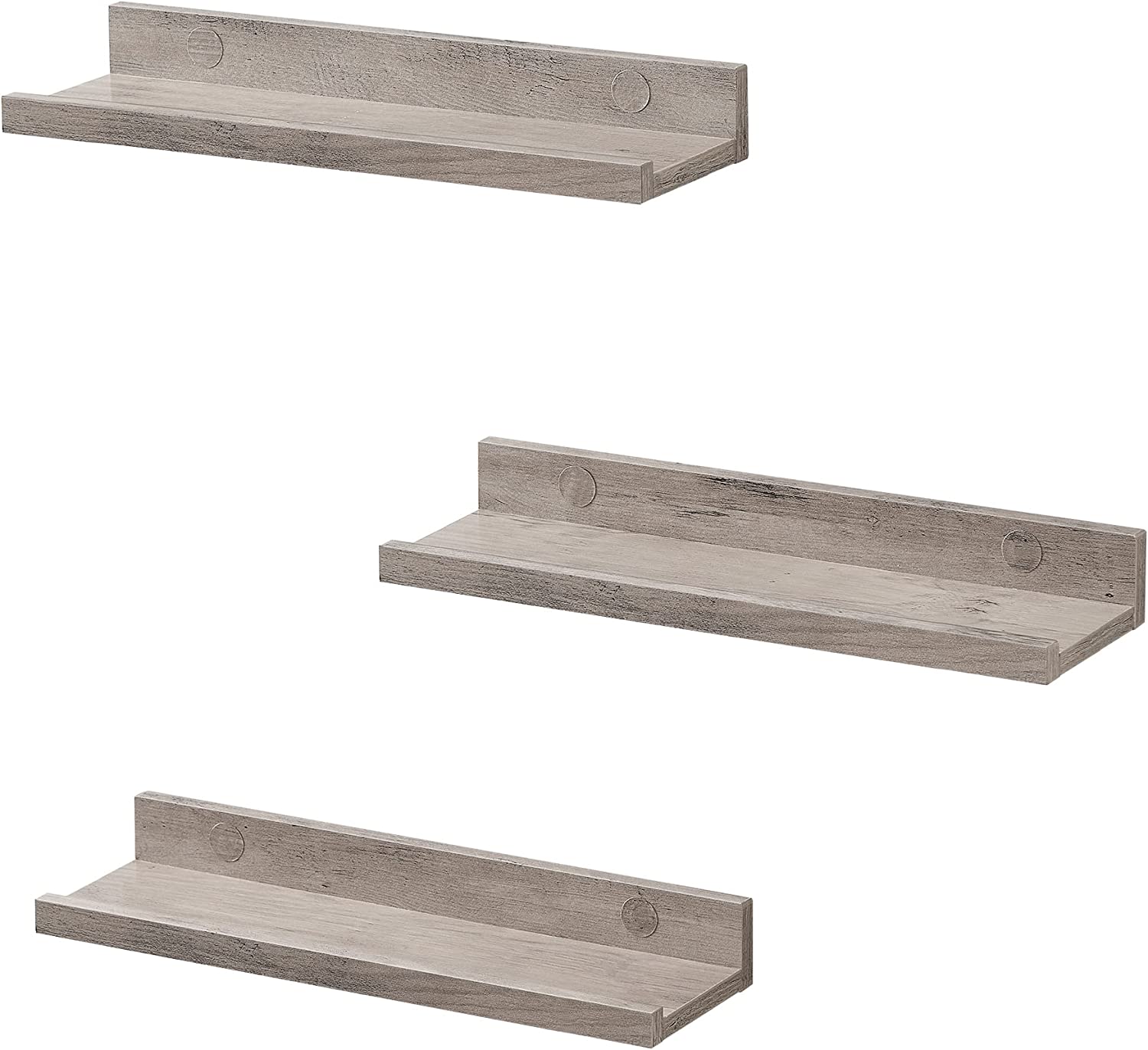 Wall shelf - Set of 3 - Floating boards - Gray