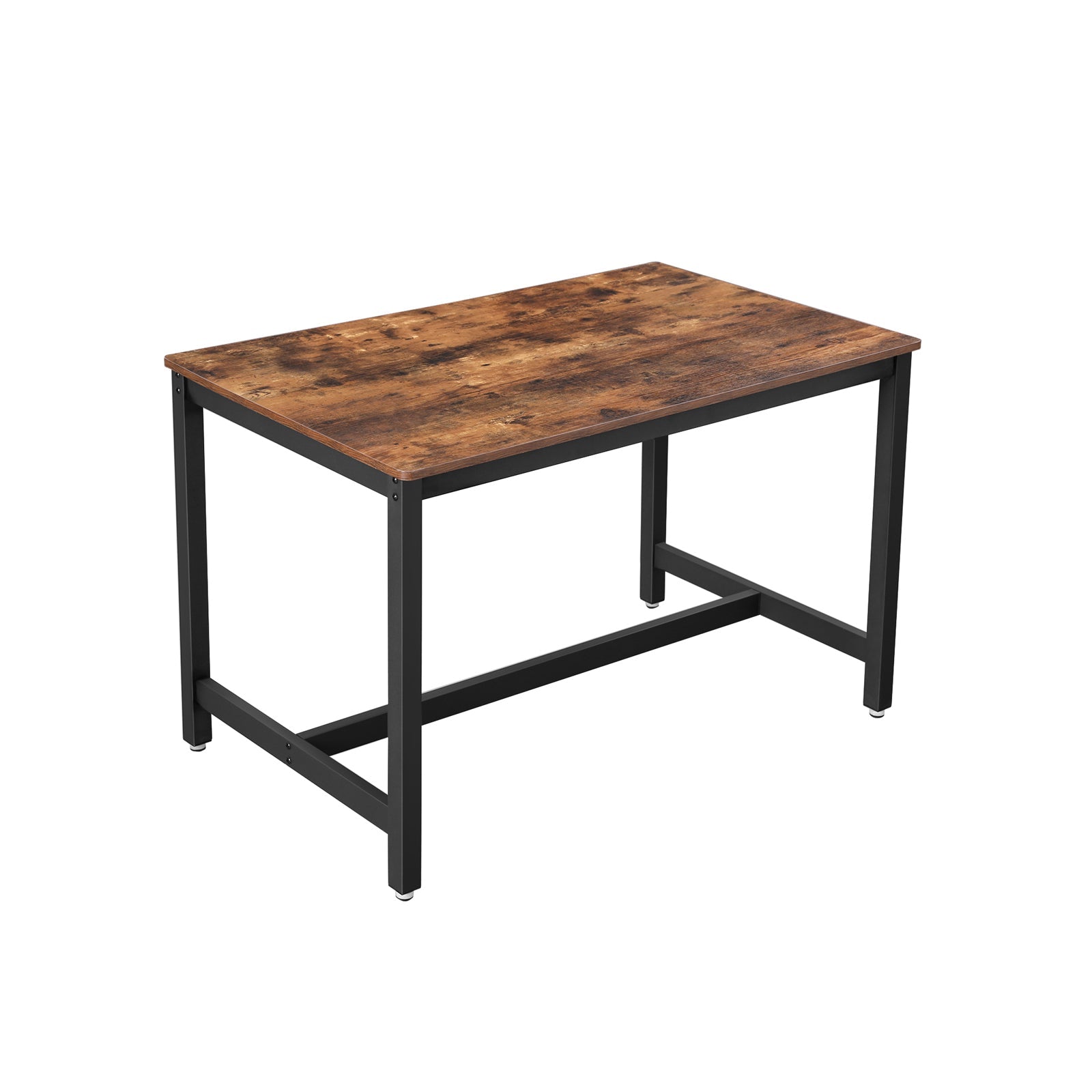 Kitchen table - For 4 people - 120 x 75 x 75 cm - Metal frame and wooden leaf - Industrial design - Brown