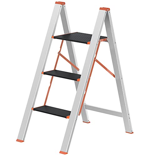 Ladder - 3 steps - Foldable - Silver