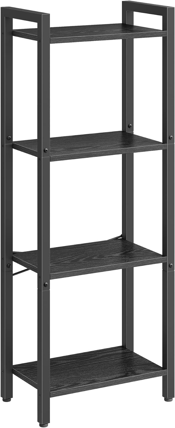 Bookcase - Living room cabinet - With 4 levels - Open shelves - Black