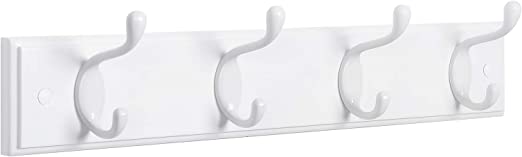Coat rack - Wall coat rack - 4 Metal Jashaakes - Silver/White