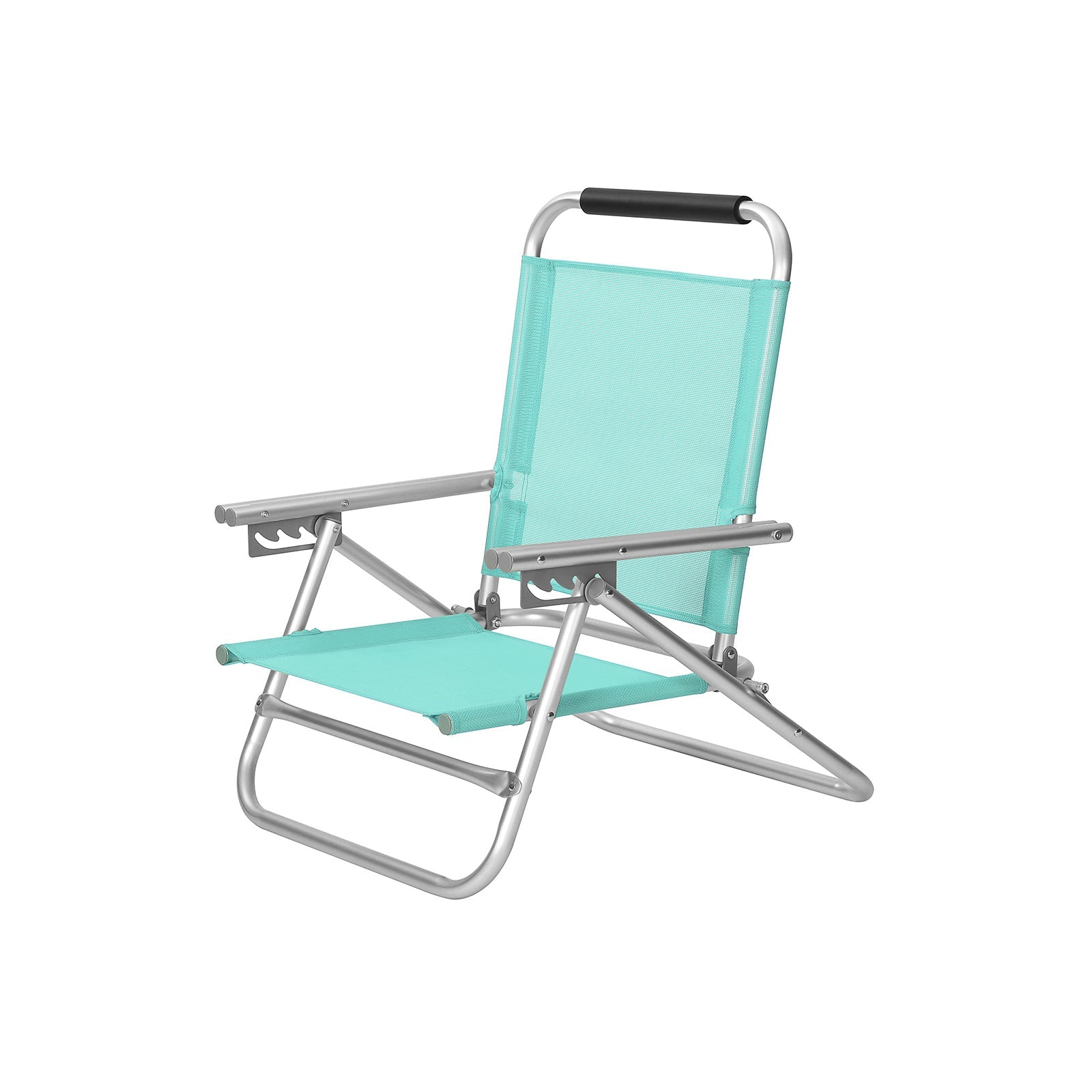 Beach chair - Portable folding chair - Backrest 4 -fold adjustable - Light blue