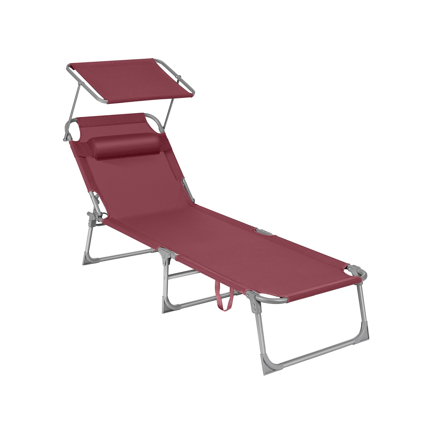 Lounger - folding - with sun protection and headrest
