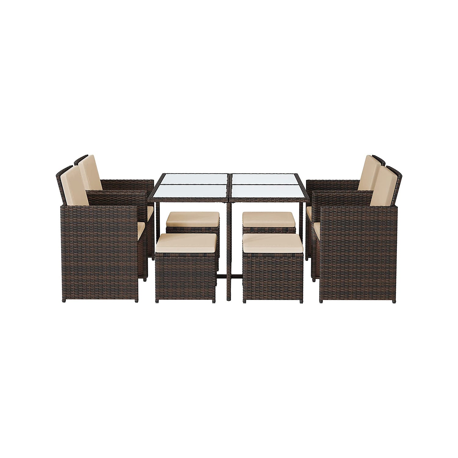 Garden furniture set - Dining table with chairs - set of 9 - Garden set