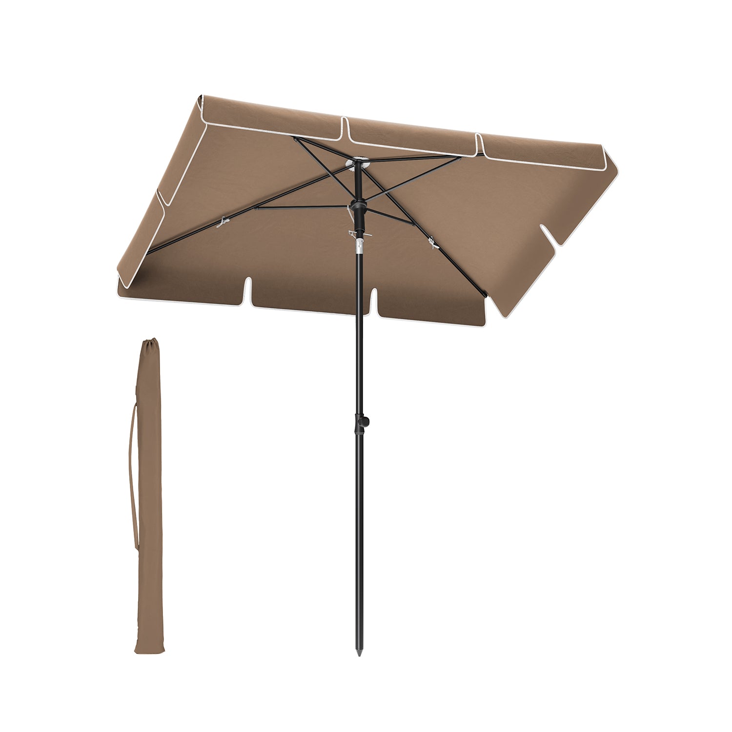 Parasol 200 x 125 cm foldable and adjustable in height