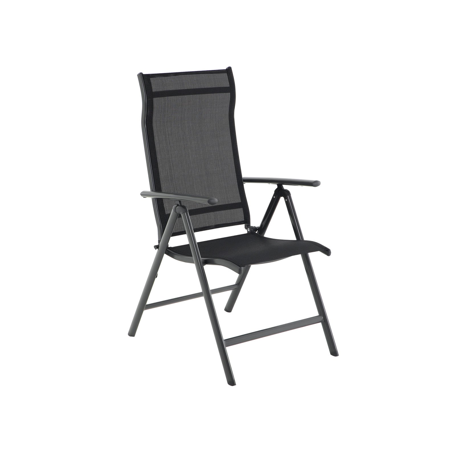Garden chairs - Set of 4 outdoor chairs - Klapbaar - Aluminum frame - Black