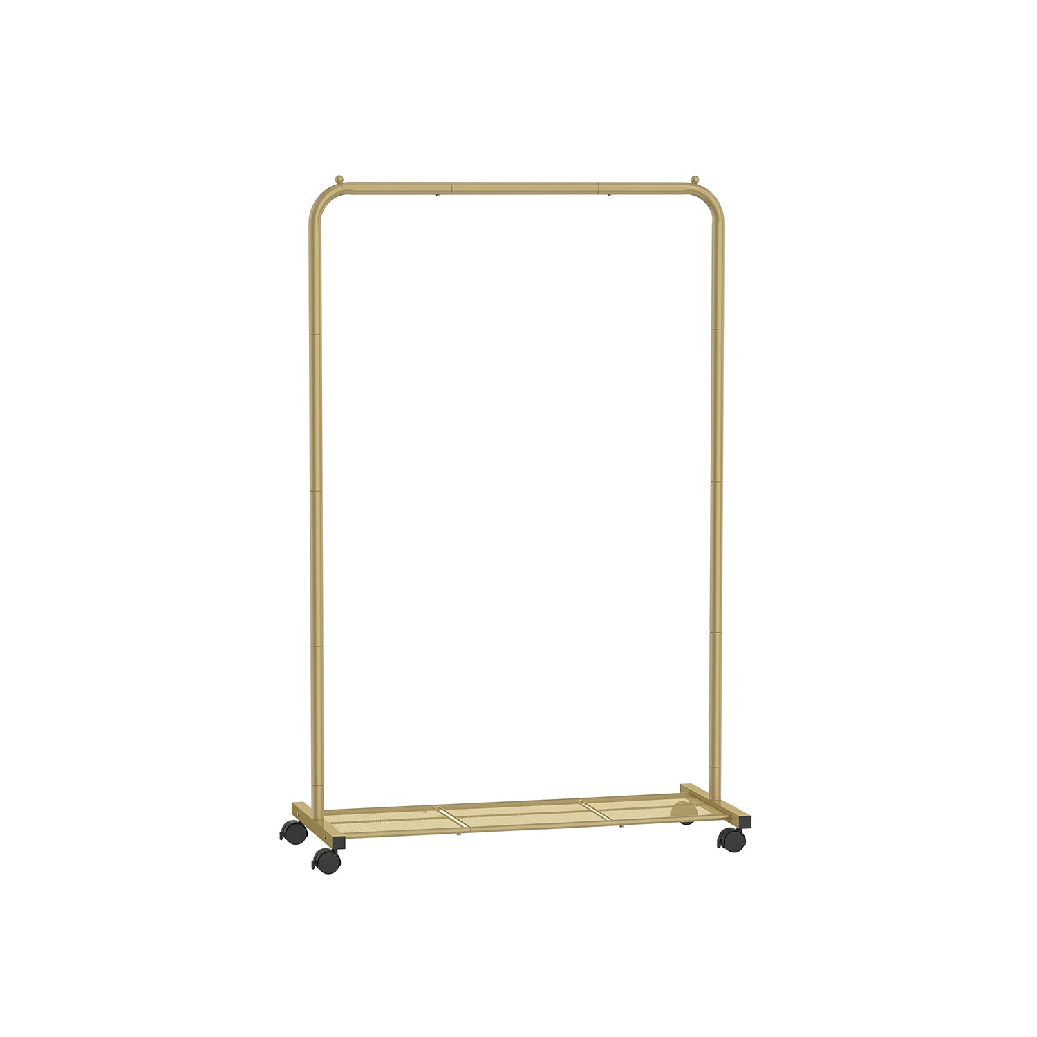 Clothing rack 91 cm wide on pastel pink wheels