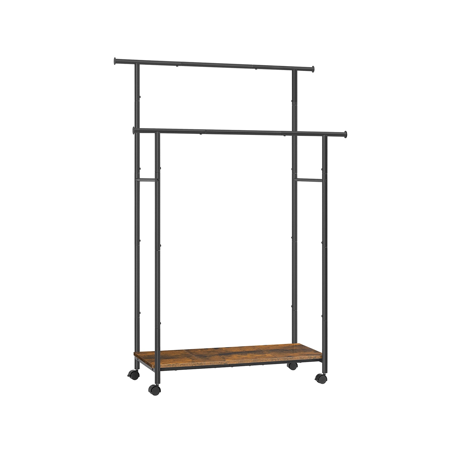 Clothing rack - On wheels - Vintage Brown & Ink -Zwart