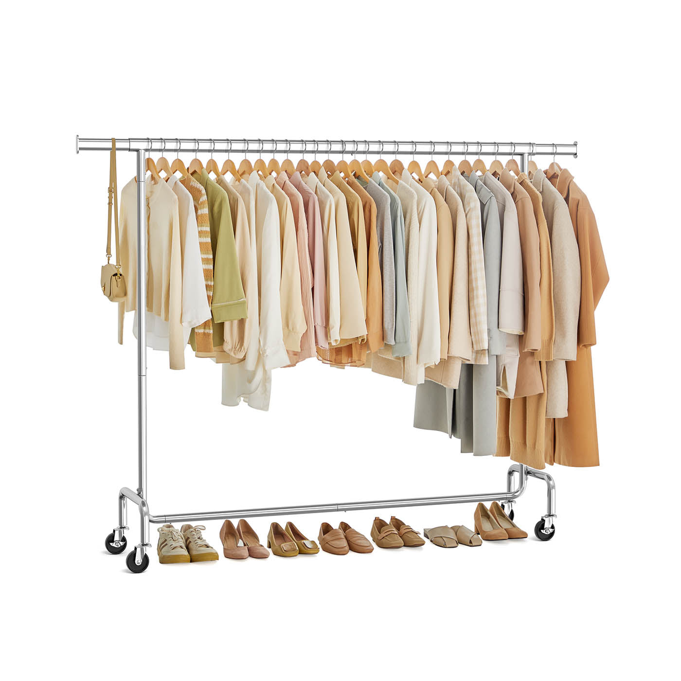 Clothing rack on wheels-45x (160-200) X162.9 cm-silver