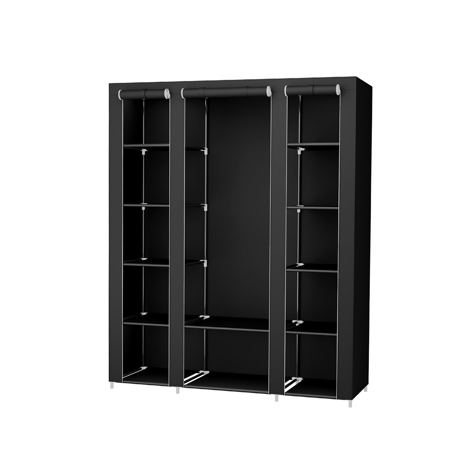 Wardrobe - Fabric wardrobe - 175 x 150 cm - Black