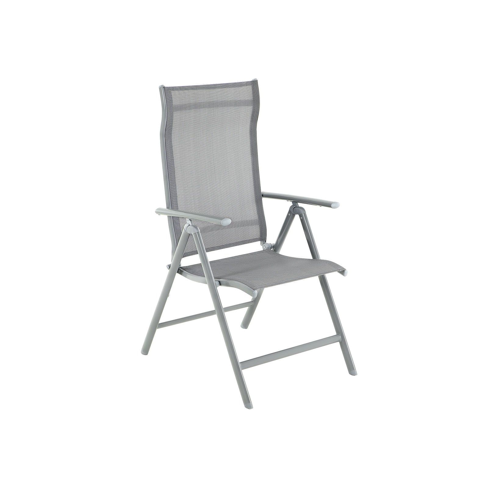 Garden chair - Folding chair - Aluminum frame - up to 150 kg load capacity - Gray