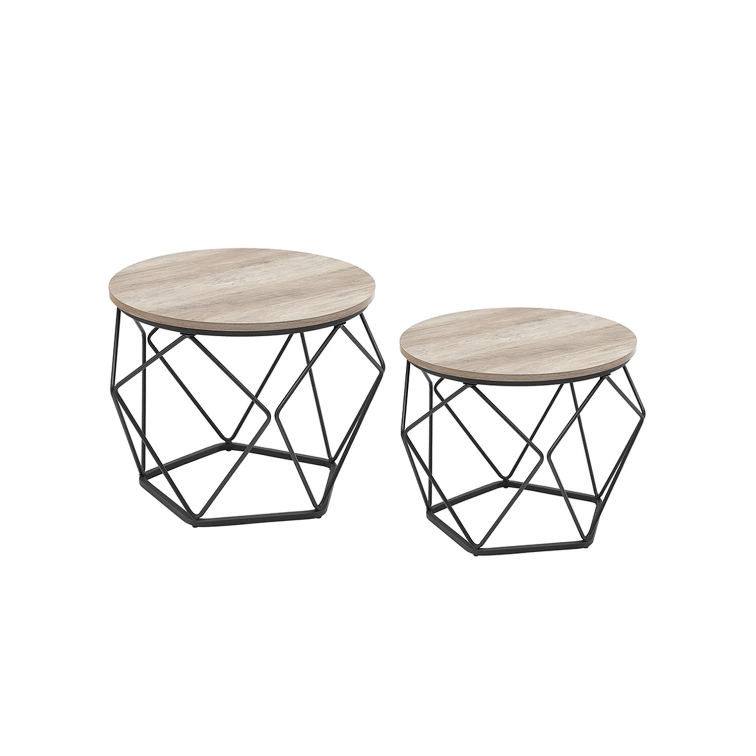 Side table - Set of 2 - Coffee tables - Black White
