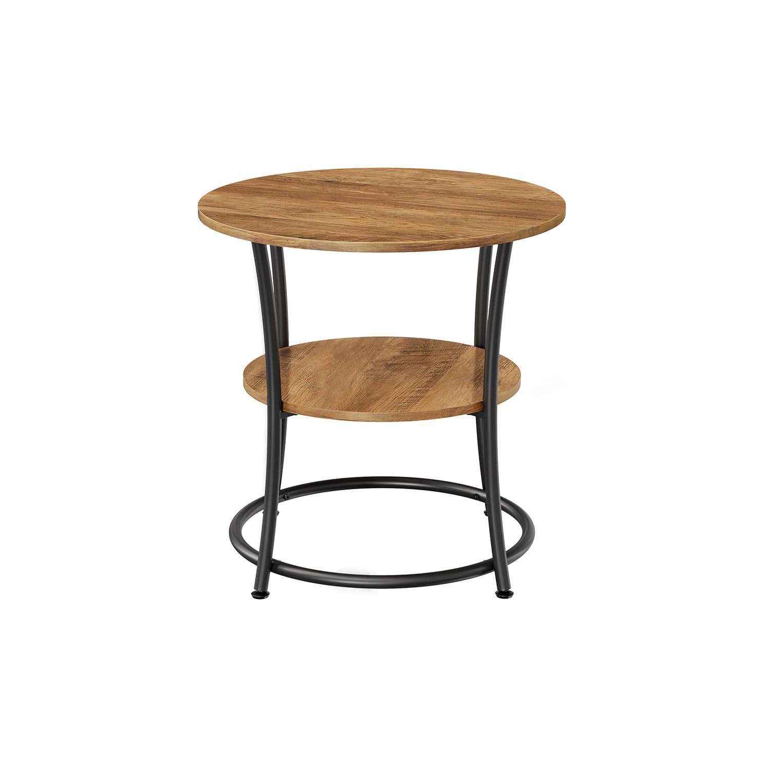 Side table with 2 shelves and steel frame