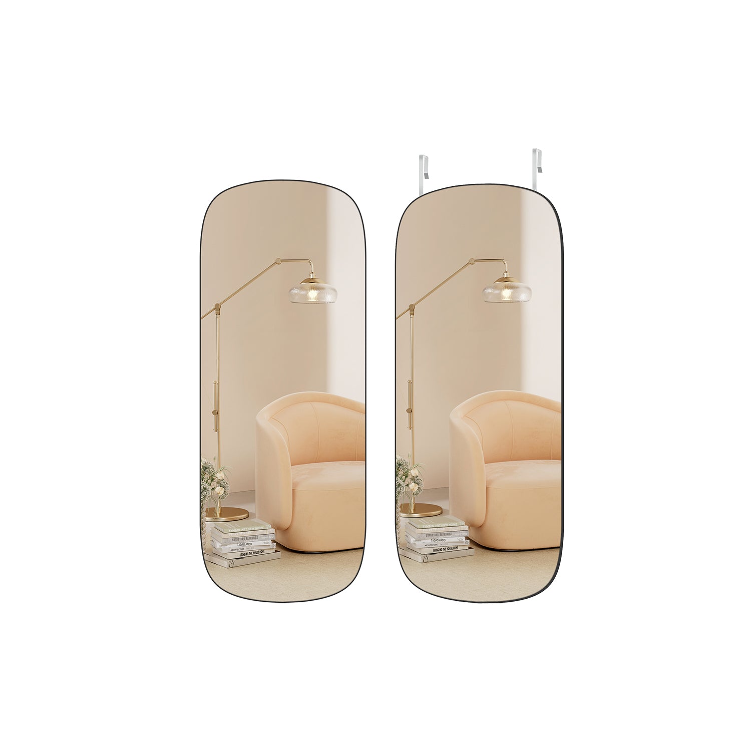 Mirror wall - 120 x 47 cm - bent corner - ramless