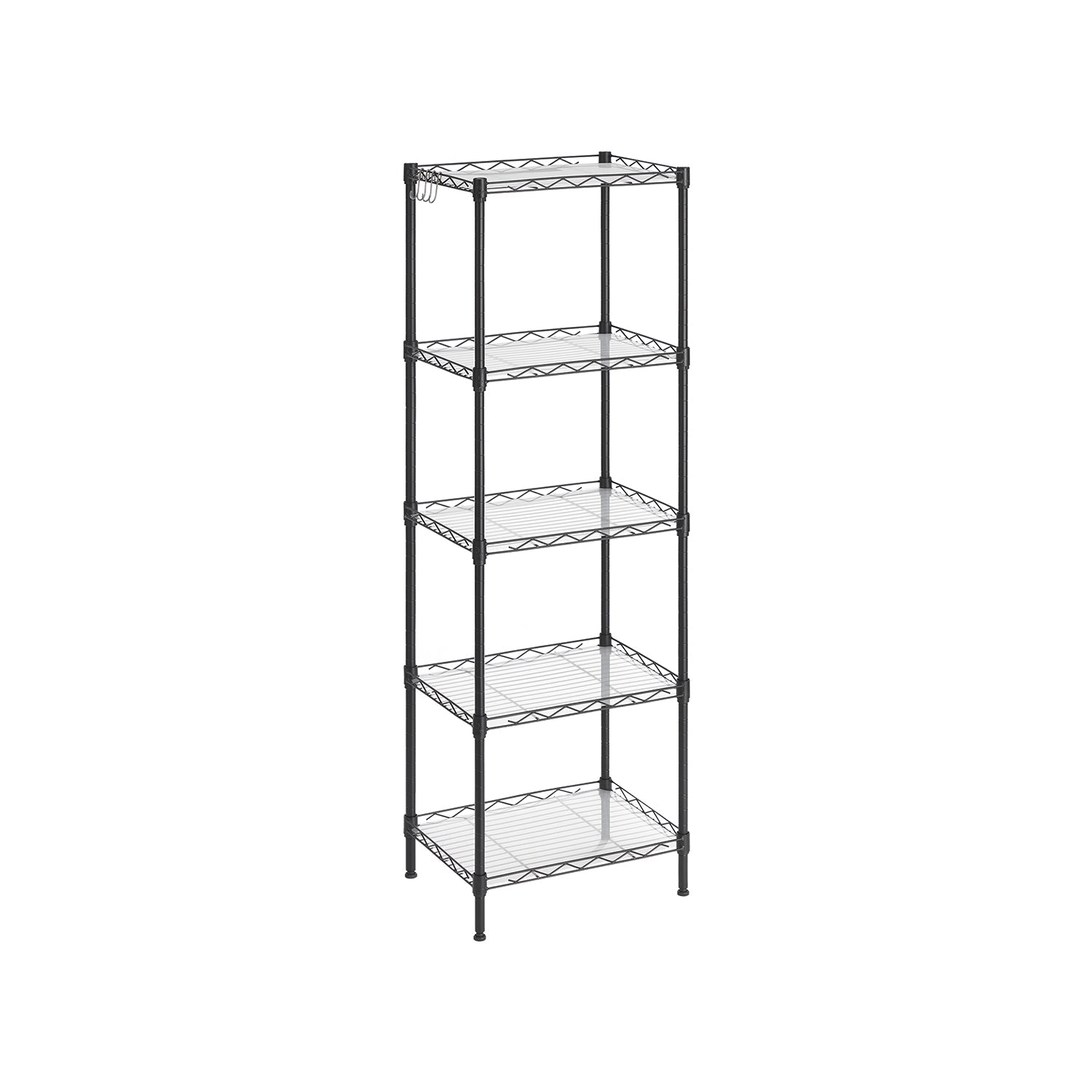 Kitchen rack - storage rack - with 5 levels - metal frame - black