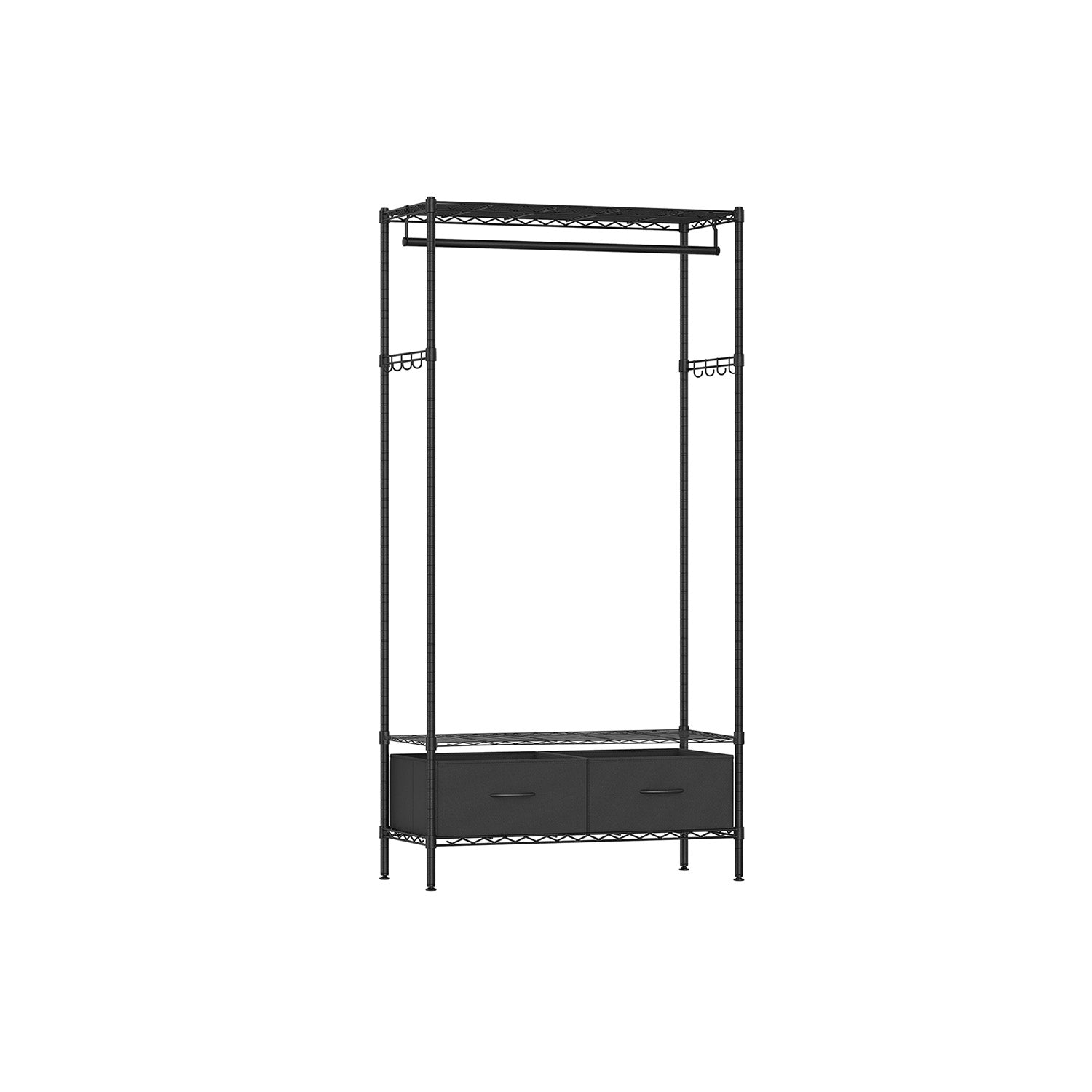 Clothing rack with 2 drawers ink -black