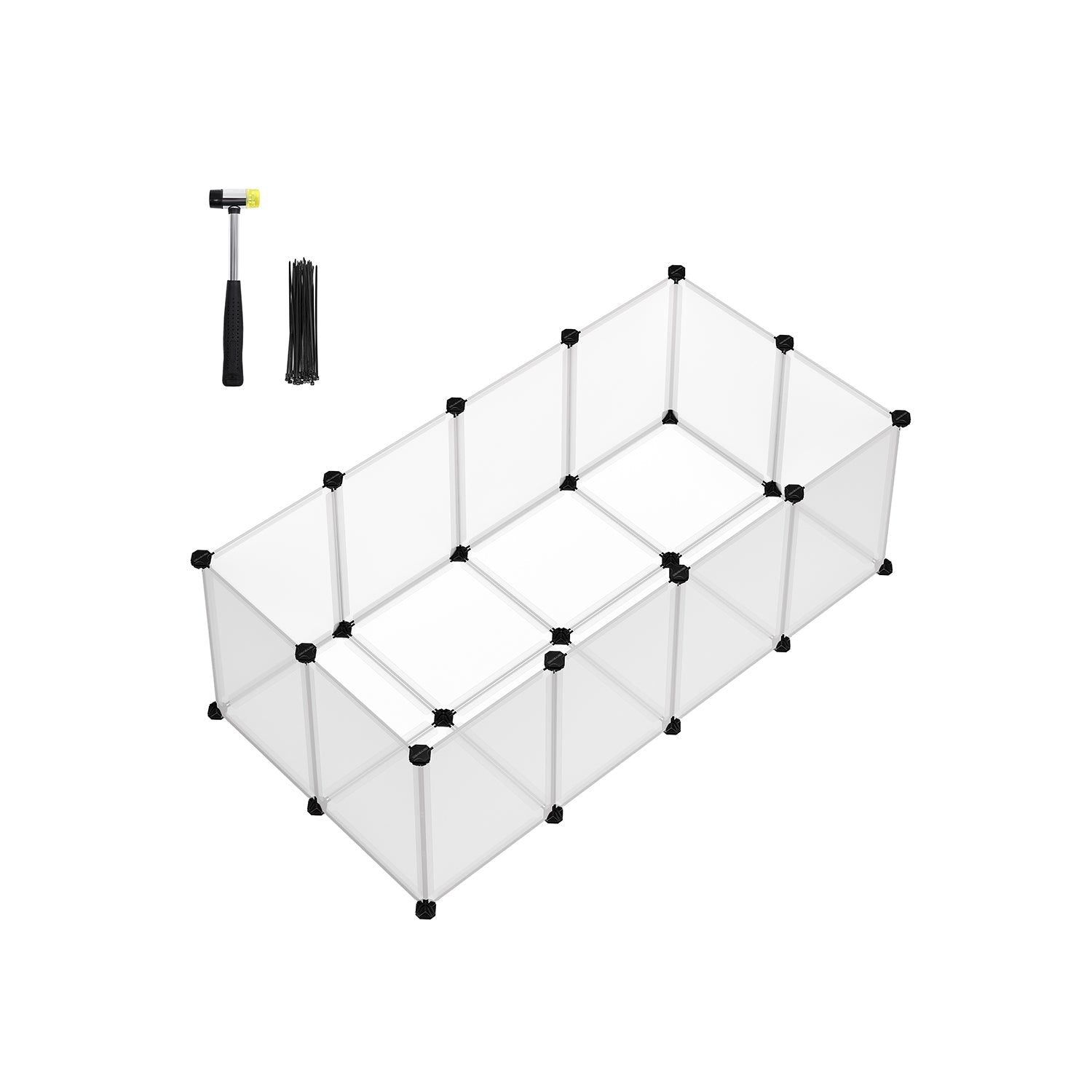 Free running - Animal Cage - With plastic bottom plates - White
