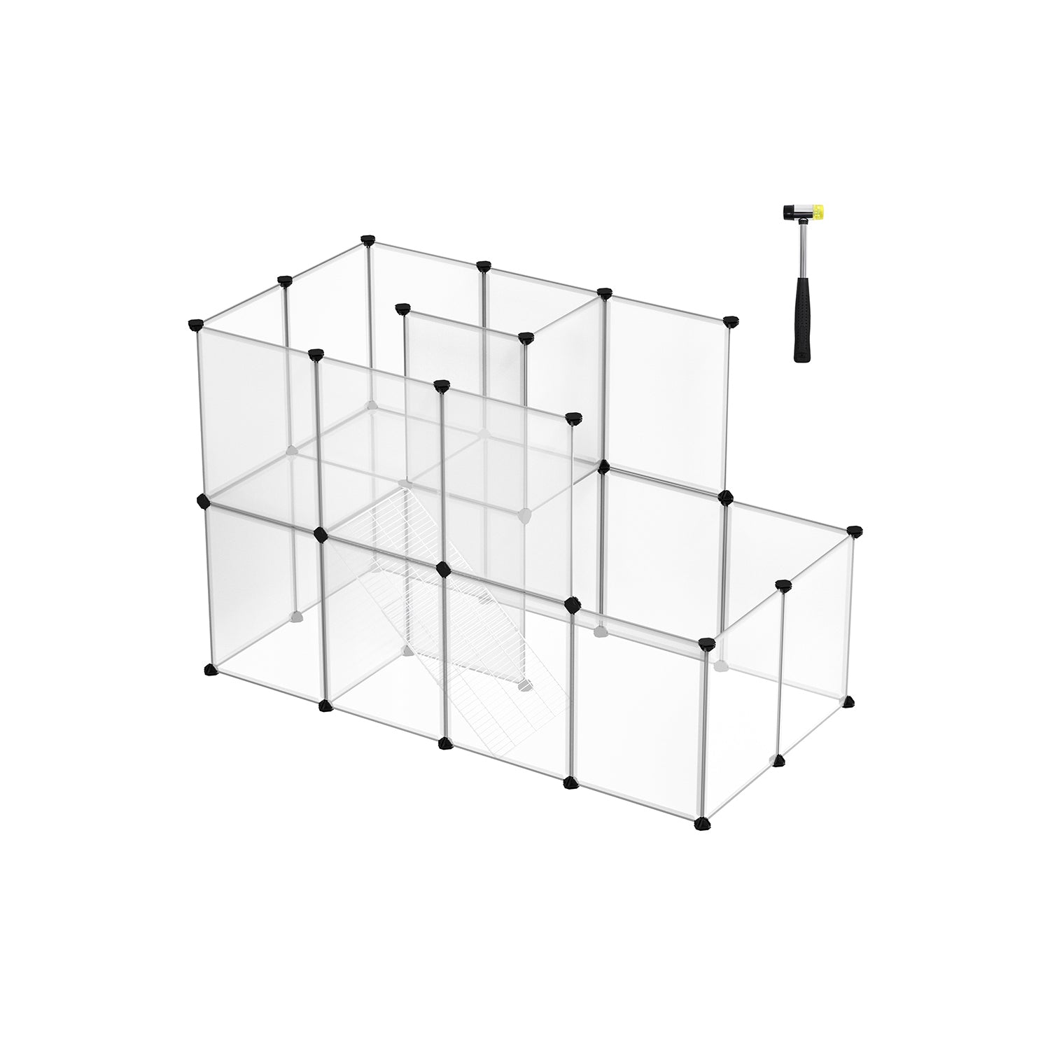 Animal cage - country retreat - for guinea pigs, rabbits, hamsters - transparent