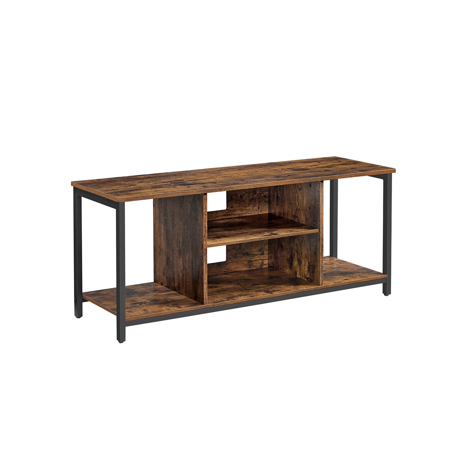 TV furniture-Open compartments-40 x 120 x 50 cm-Vintage brown-black