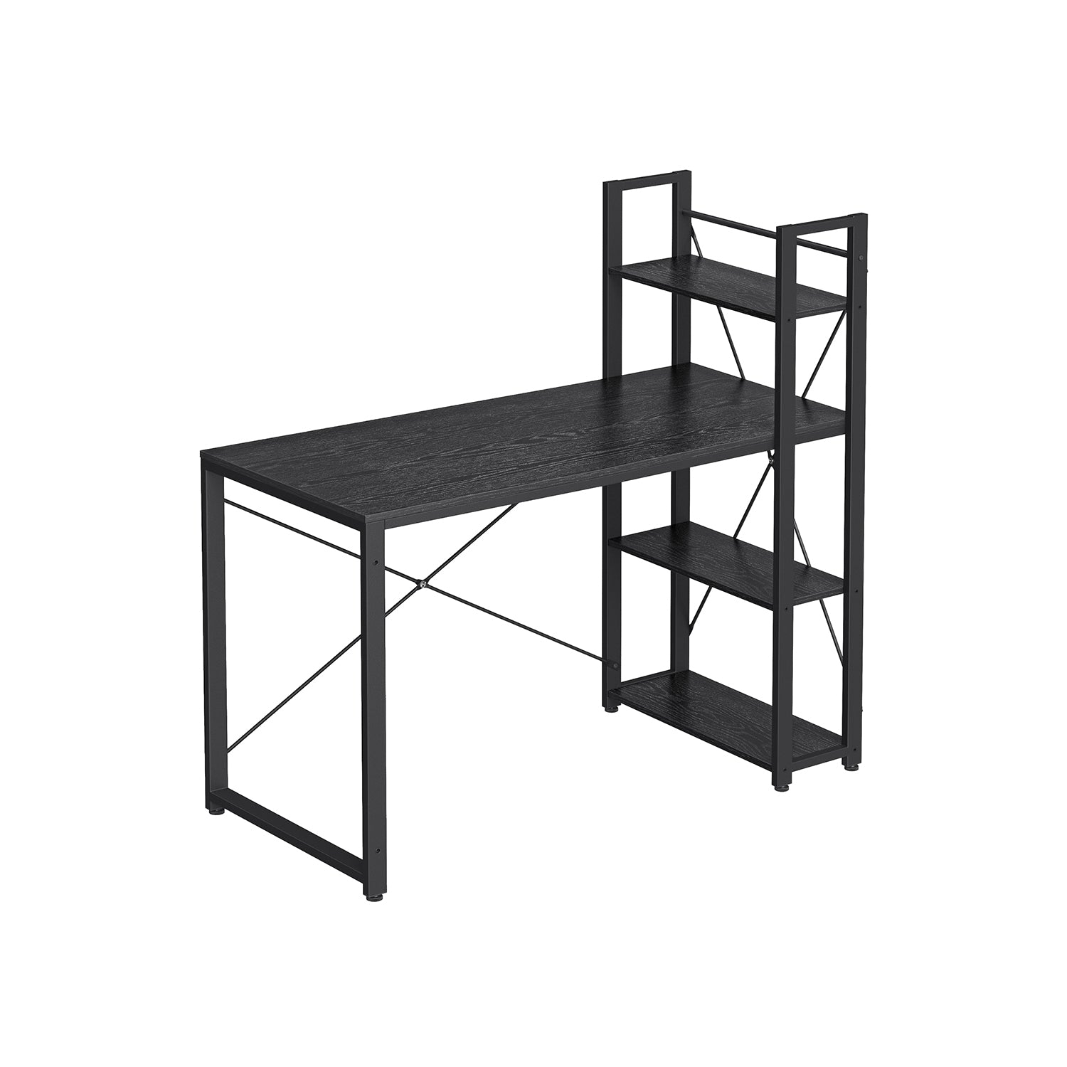 Computer Office - with shelves - Simple construction - Ebony black