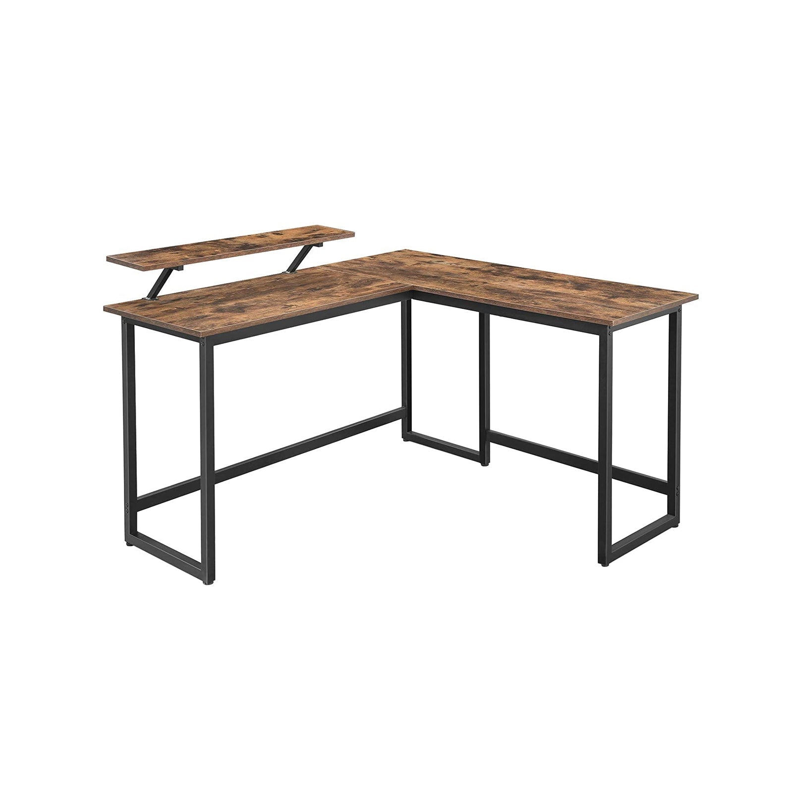 Corner agency - L -shaped desk - With monitor bracket - 140 x 130 x 76 cm - Black