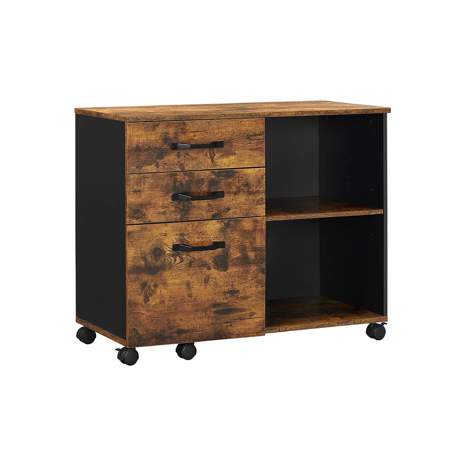 Archive cabinet - Bookcase - Storage cabinet on wheels - Vintage Brown