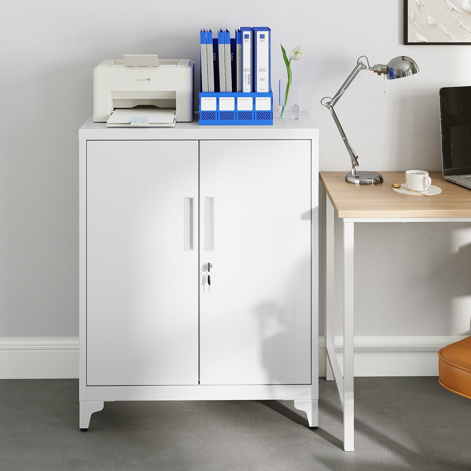 Archive cabinet - office cabinet with 2 doors, spacious storage cupboard