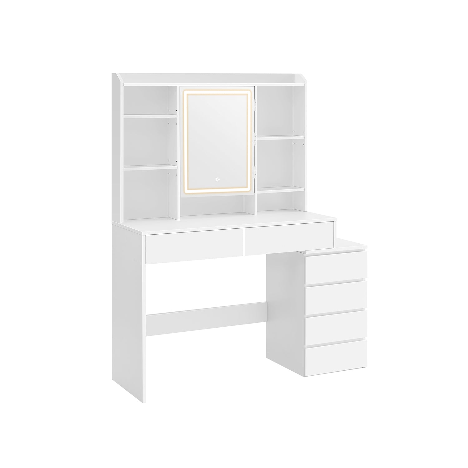 Dresser with LED lighting-Modern-Cloud White
