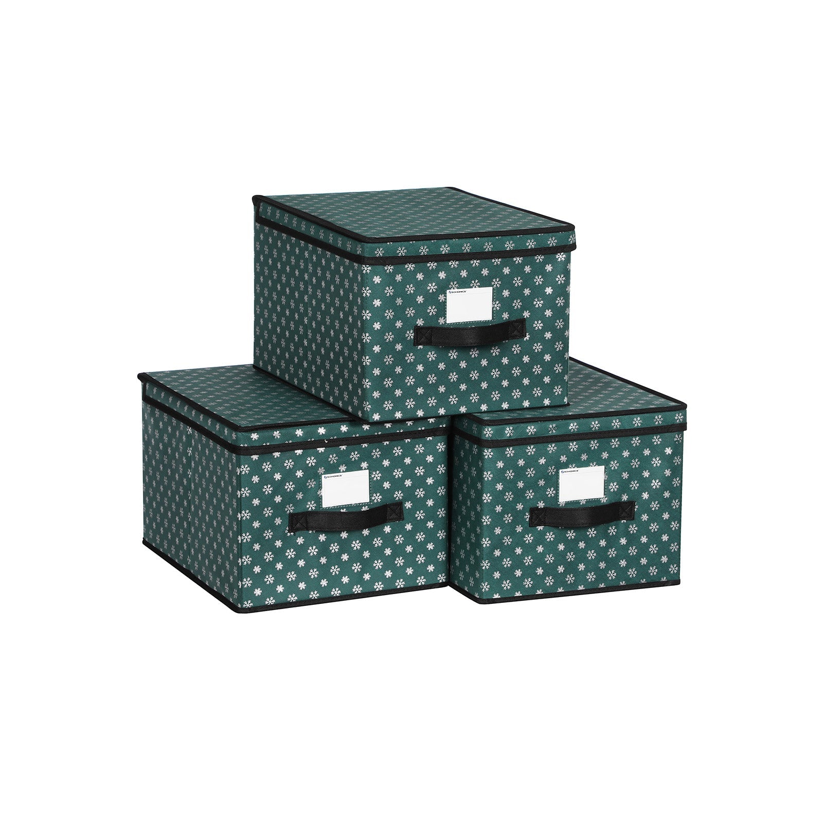 Storage boxes - Set of 3 - With lid - Green