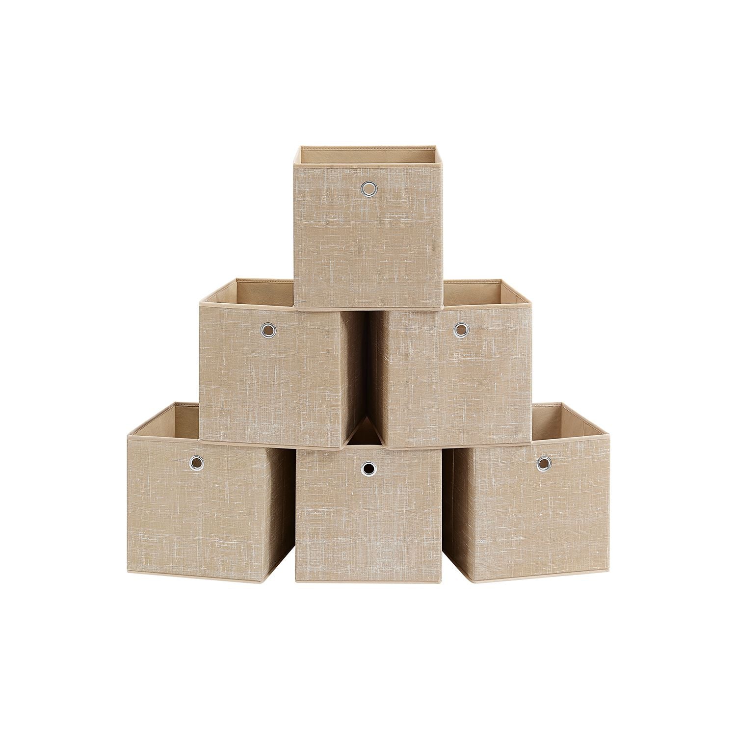 Storage boxes - Set of 6 - Zandbeige