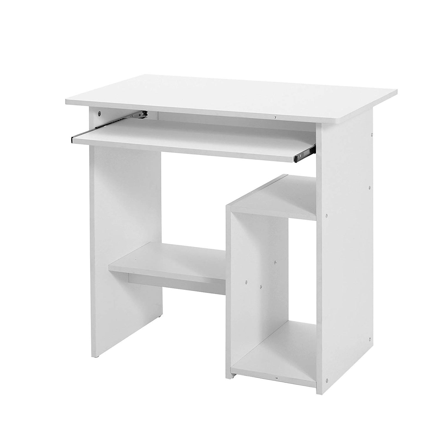 Desk - with extendable keyboard - White