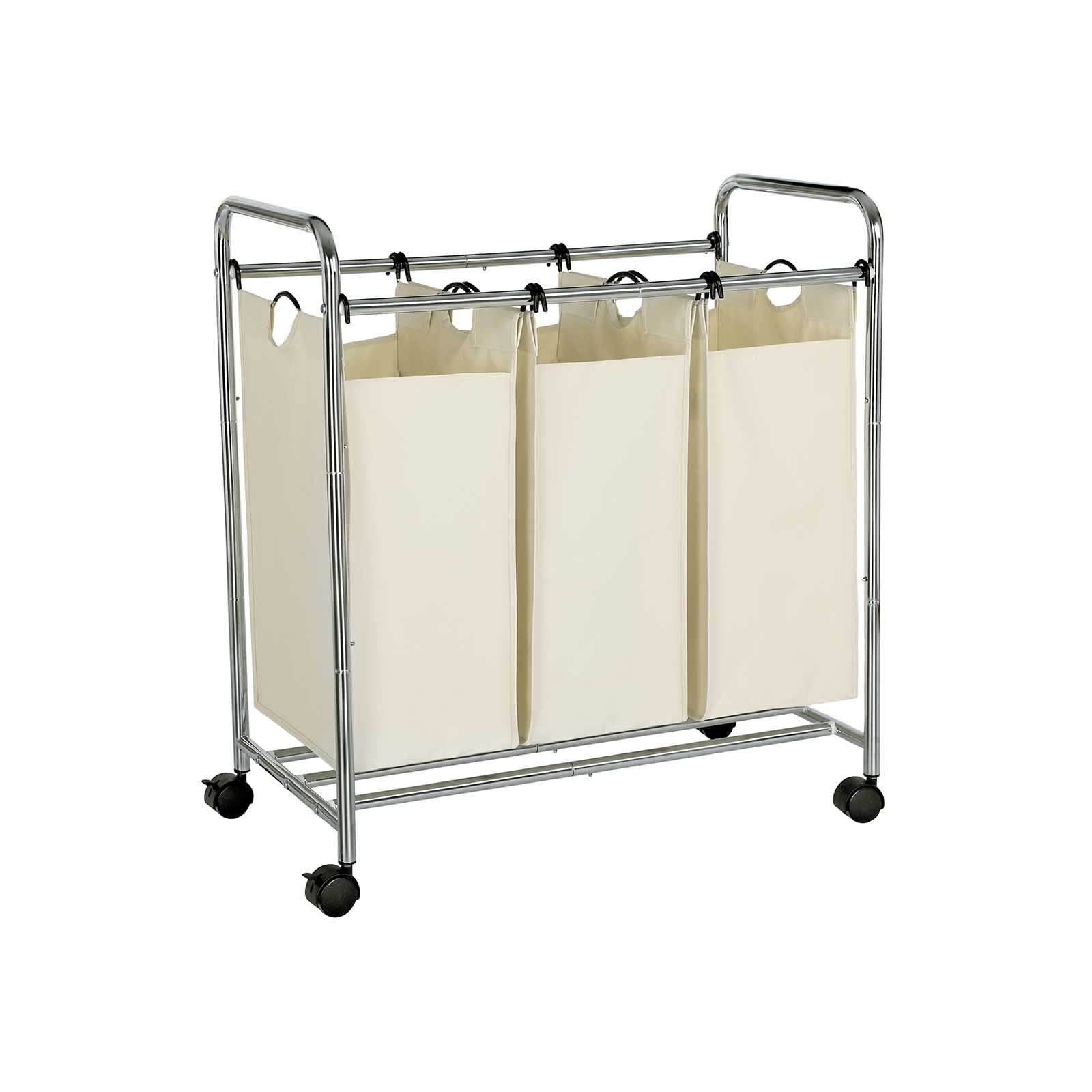 Laundry basket - Washer - 3 courses - removable bags - Beige
