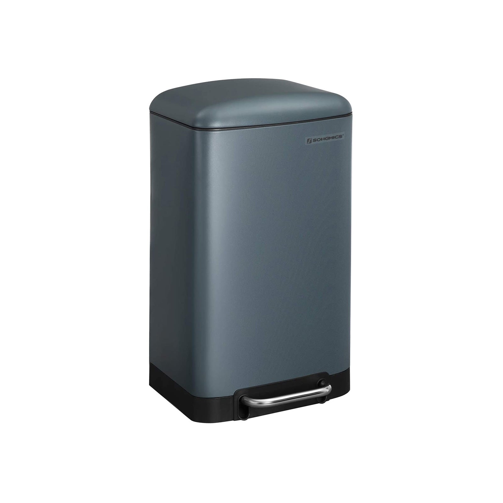 Waste bin - Steel pedal bin - 10 l - With inner bucket and soft close lid - Gray