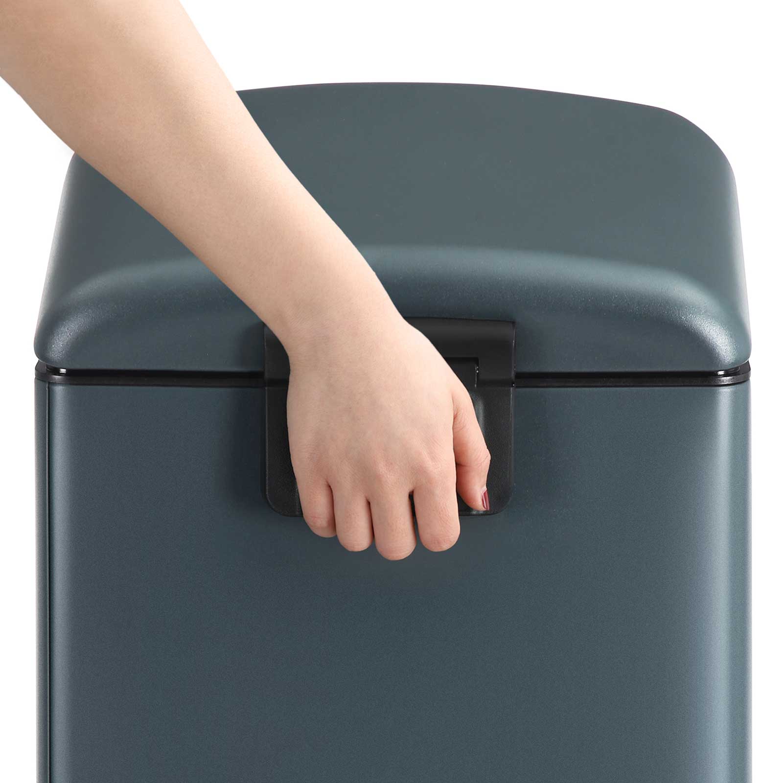 Waste bin - Steel pedal bin - 10 l - With inner bucket and soft close lid - Gray