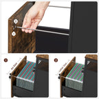 Archive cabinet - Office cabinet - With 2 drawers and lock - Wood look - Brown