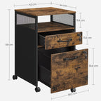 Archive cabinet - Office cabinet - With 2 drawers and lock - Wood look - Brown