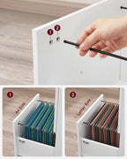 Archive cabinet - Roll container - With adjustable hanging folders - White