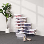 Shoe boxes - Storage boxes - Set of 12 - Transparent - to size 41