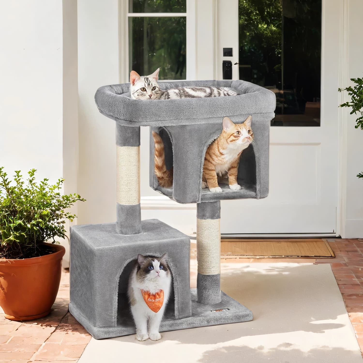 84 cm high scratching post, scratching post for large cats, large viewing platform