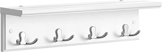 Wall coat rack - Hall coat rack - With 4 double hooks - with board