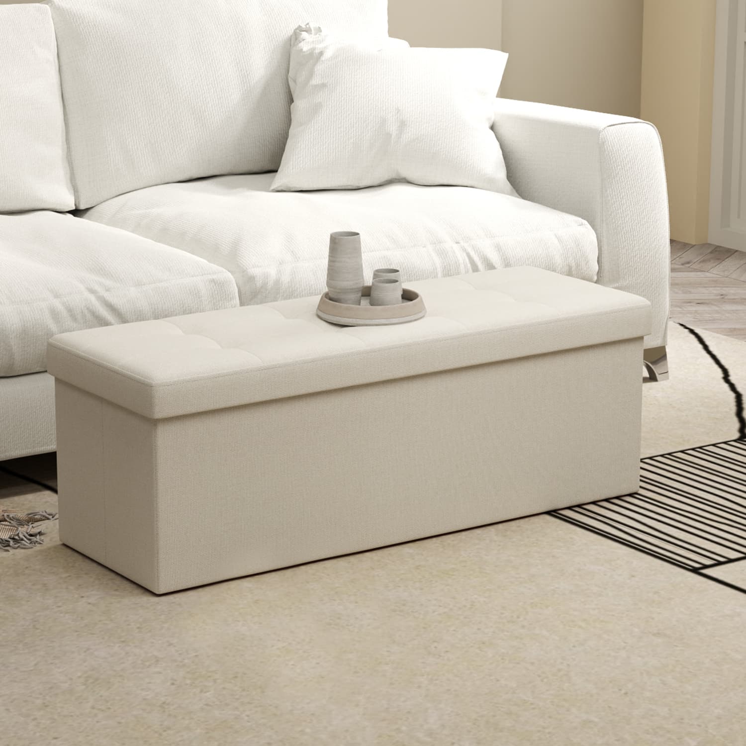 Sofa with storage space - 38 x 110 x 38 cm - seat box - large format