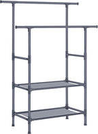 Clothing rack - Metal coat - with 2 clothes rods - 2 shelves - taxable up to 70 kg