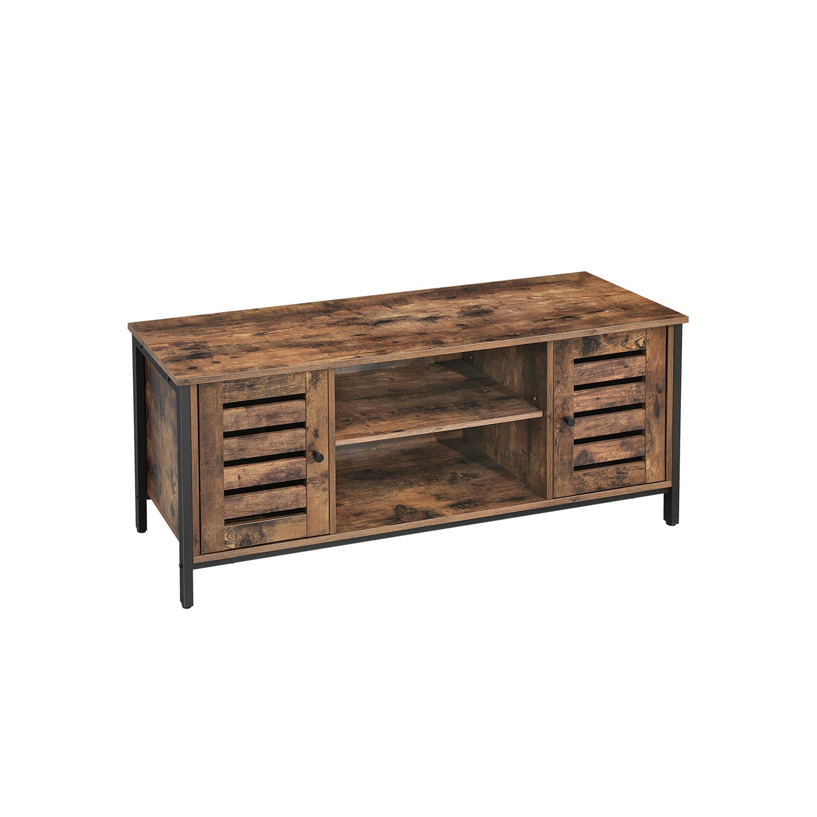 TV furniture - Coffee table - with 2 cupboards and 2 shelves - Dark brown