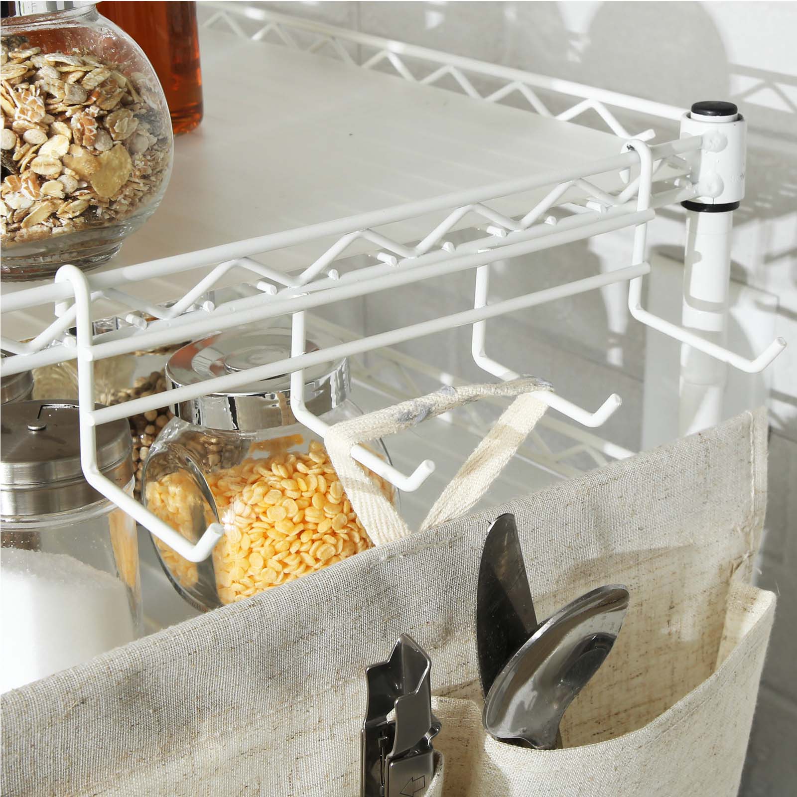 Microwave shelf - with 2 shelves - White