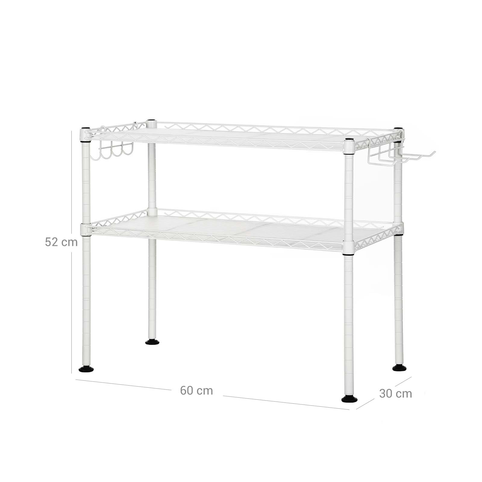 Microwave shelf - with 2 shelves - White