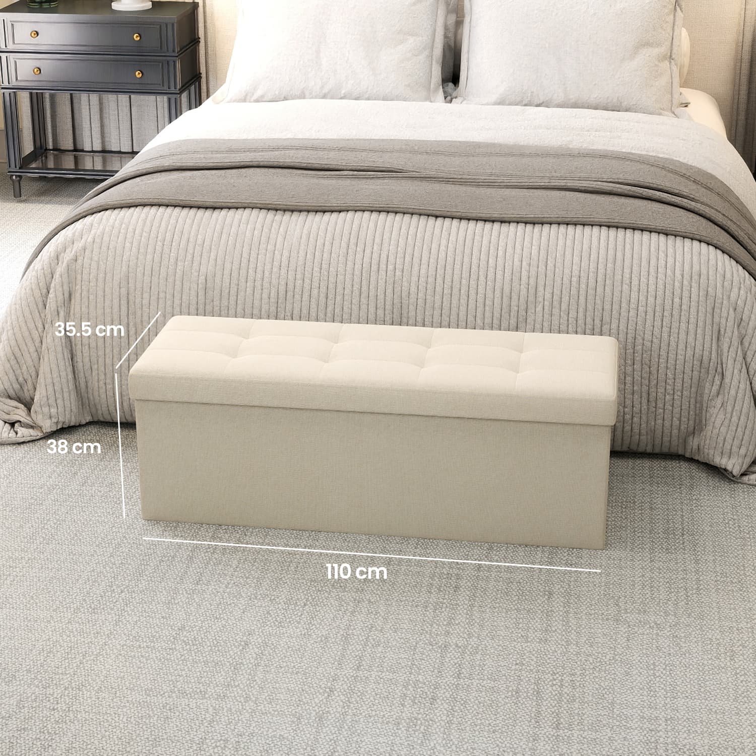 Sofa with storage space - 38 x 110 x 38 cm - seat box - large format