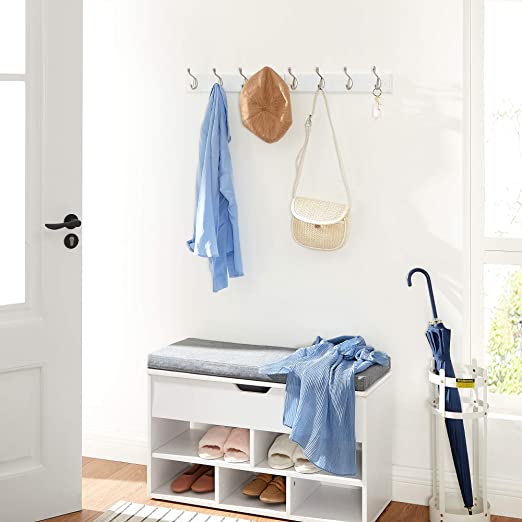 Coat rack - Wall coat rack - 4 Metal Jashaakes - Silver/White