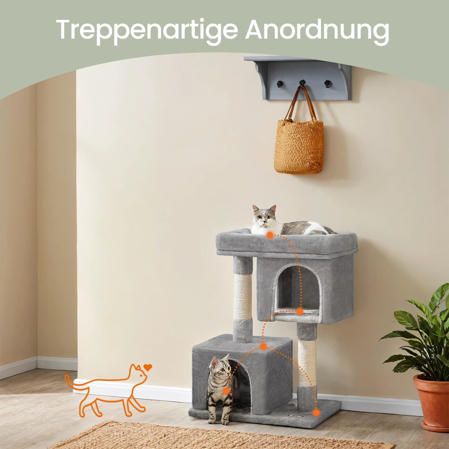 84 cm high scratching post, scratching post for large cats, large viewing platform