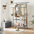 Clothing rack - Metal coat - with 2 clothes rods - 2 shelves - taxable up to 70 kg