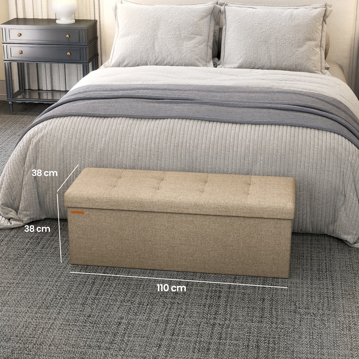 Sofa with storage space - 38 x 110 x 38 cm - seat box - large format (3)
